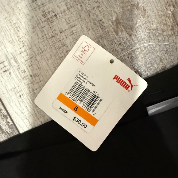 NWT PUMA ESSENTIALS LEGGINGS TIGHT FIT BLACK COTTON S - Picture 10 of 11